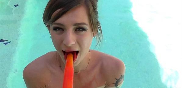  Avery Moon In Swimming Pool Cooling Down Giving Blowjob To Huge Popsicle